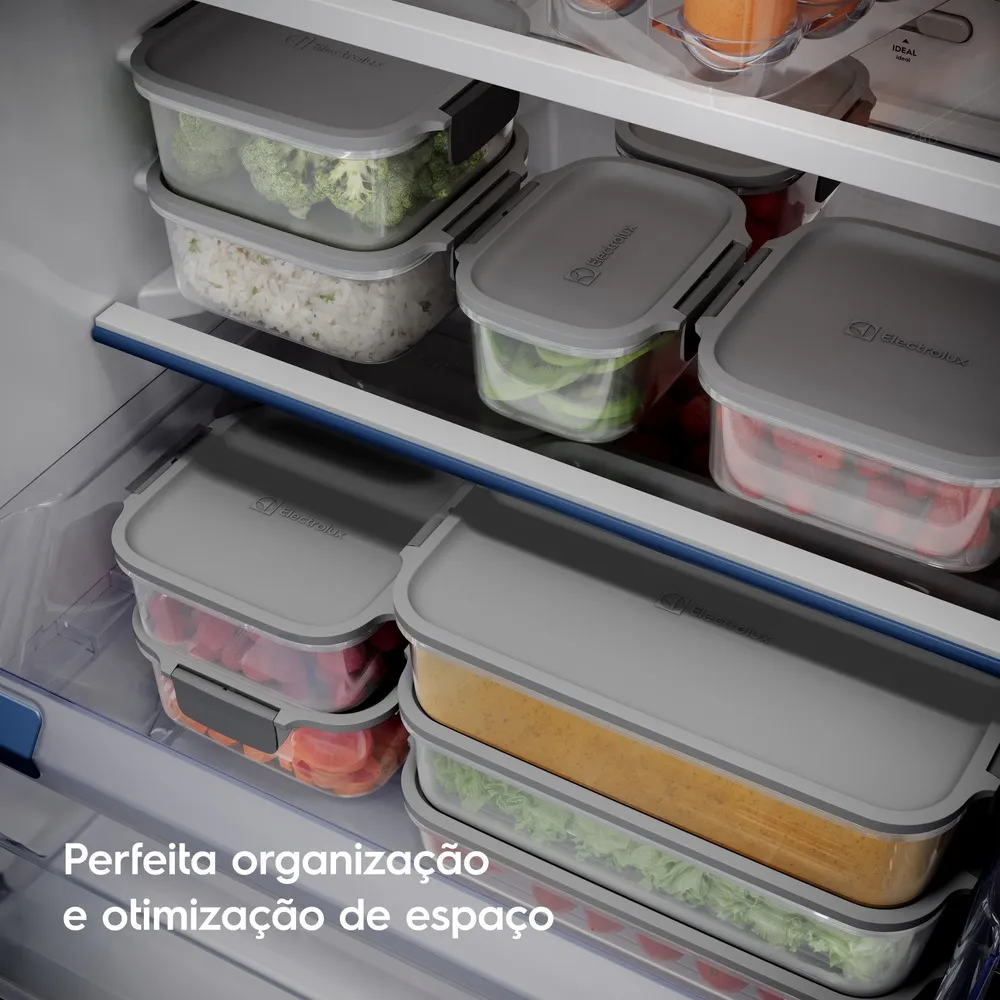 Potes Herméticos de Plástico Electrolux Cinza 10 Unidades Empilháveis Modulares