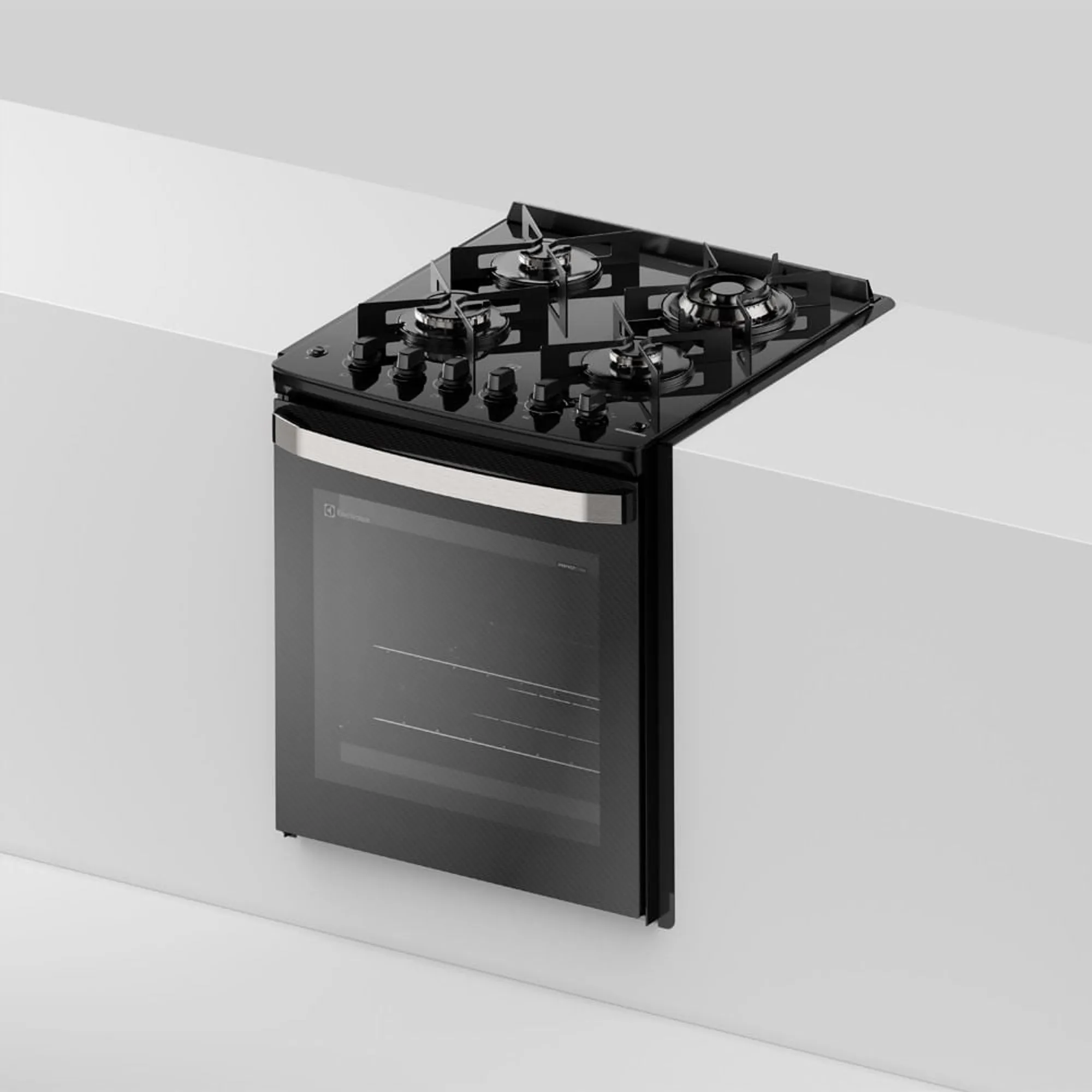 Fogão de Embutir 4 bocas Electrolux Preto Experience Mesa Vidro, Grill e VaporBake (FE4EP)