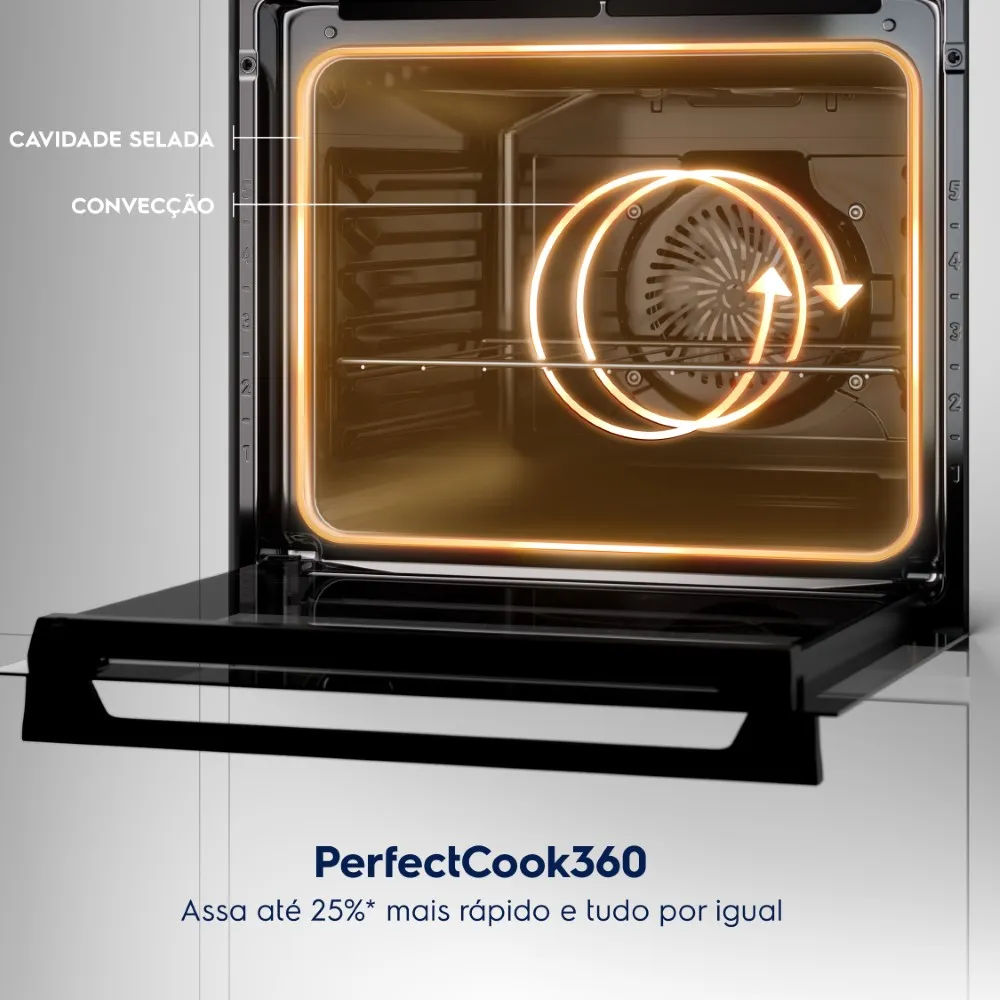 Fogão de Embutir 5 bocas Electrolux Preto Experience Mesa Vidro e Tripla Chama (FE5EP)