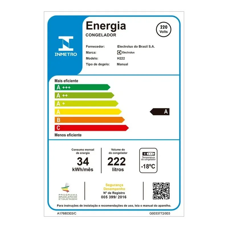 Freezer Horizontal Electrolux Cycle Defrost 222L Uma Porta (H222)