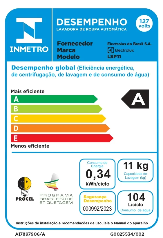 Lava e Seca Electrolux 11kg Branca Inverter (LSP11) + Cesto Dobrável para Roupas Electrolux