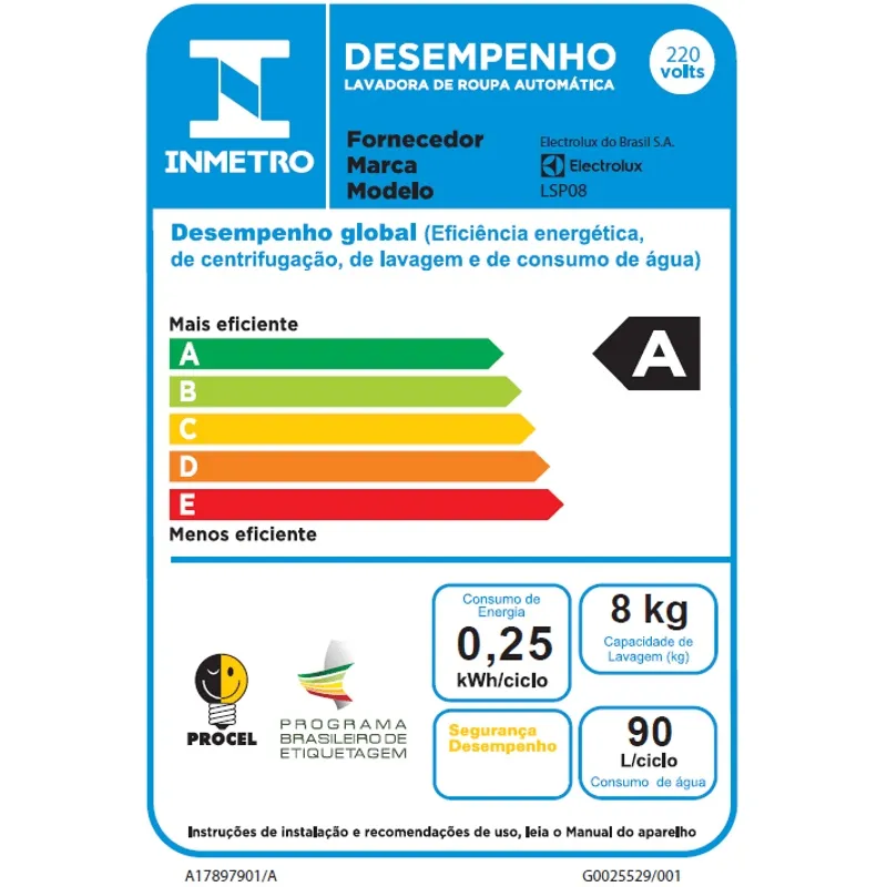 Lava e Seca Electrolux 8Kg Branca Perfect Care Inverter com Água Quente/Vapor (LSP08)
