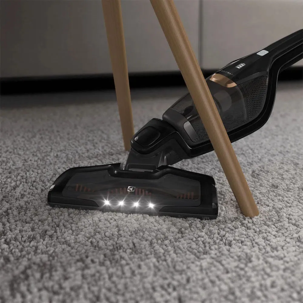 Aspirador de Pó Vertical Sem Fio Electrolux Ergorapido 2 em 1 Luz LED até 30 min Preto (ERG24N)