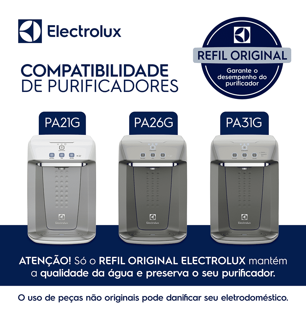 Kit Lâmpada UV para Purificador PA30G e PA31G + Filtro/Refil Original para Purificador de Água PA21G / PA26G / PA31G – Electrolux