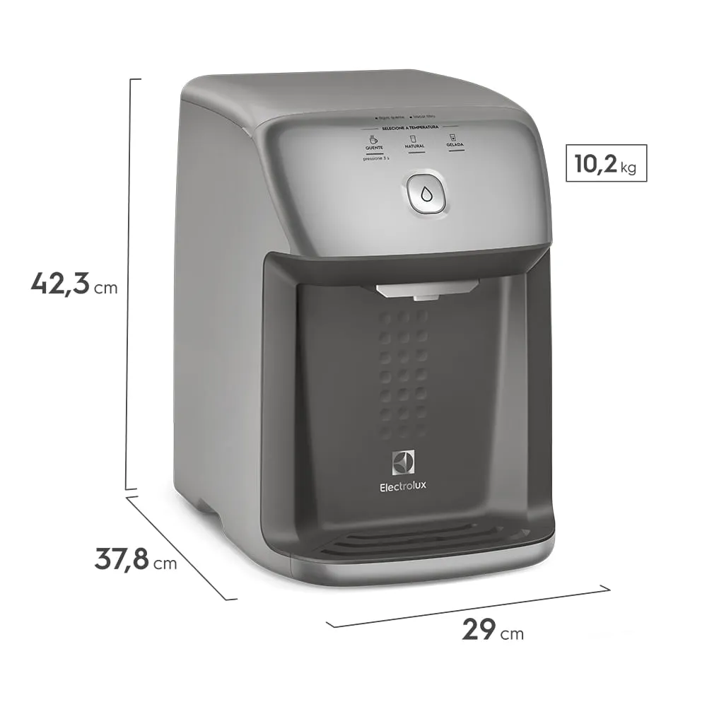 Purificador Electrolux com Compressor, Água Quente e Painel Digital Cinza (PH41X)
