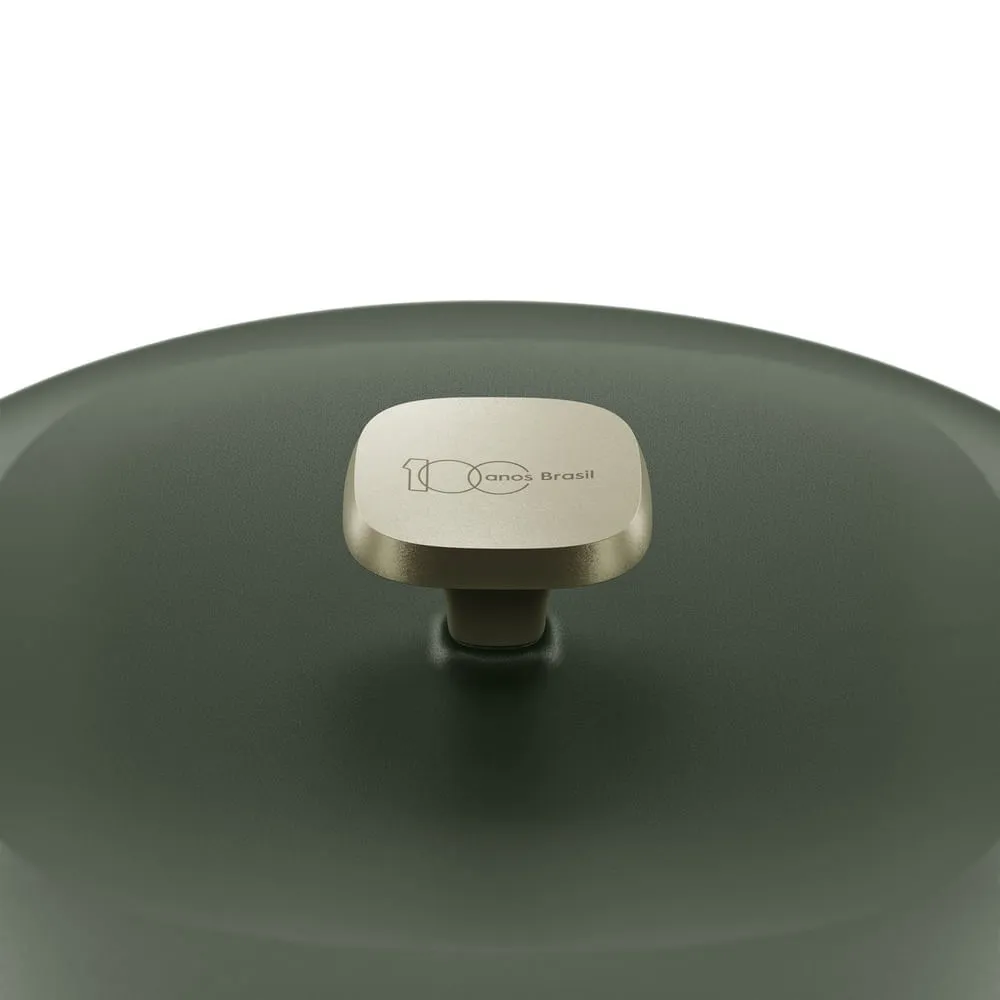 Kit Panela de Ferro Fundido Esmaltado Molheira 20cm Temperos + Panela de Ferro Fundido Esmaltado Caçarola 24cm Electrolux Verde Linha 100 Anos Celebre