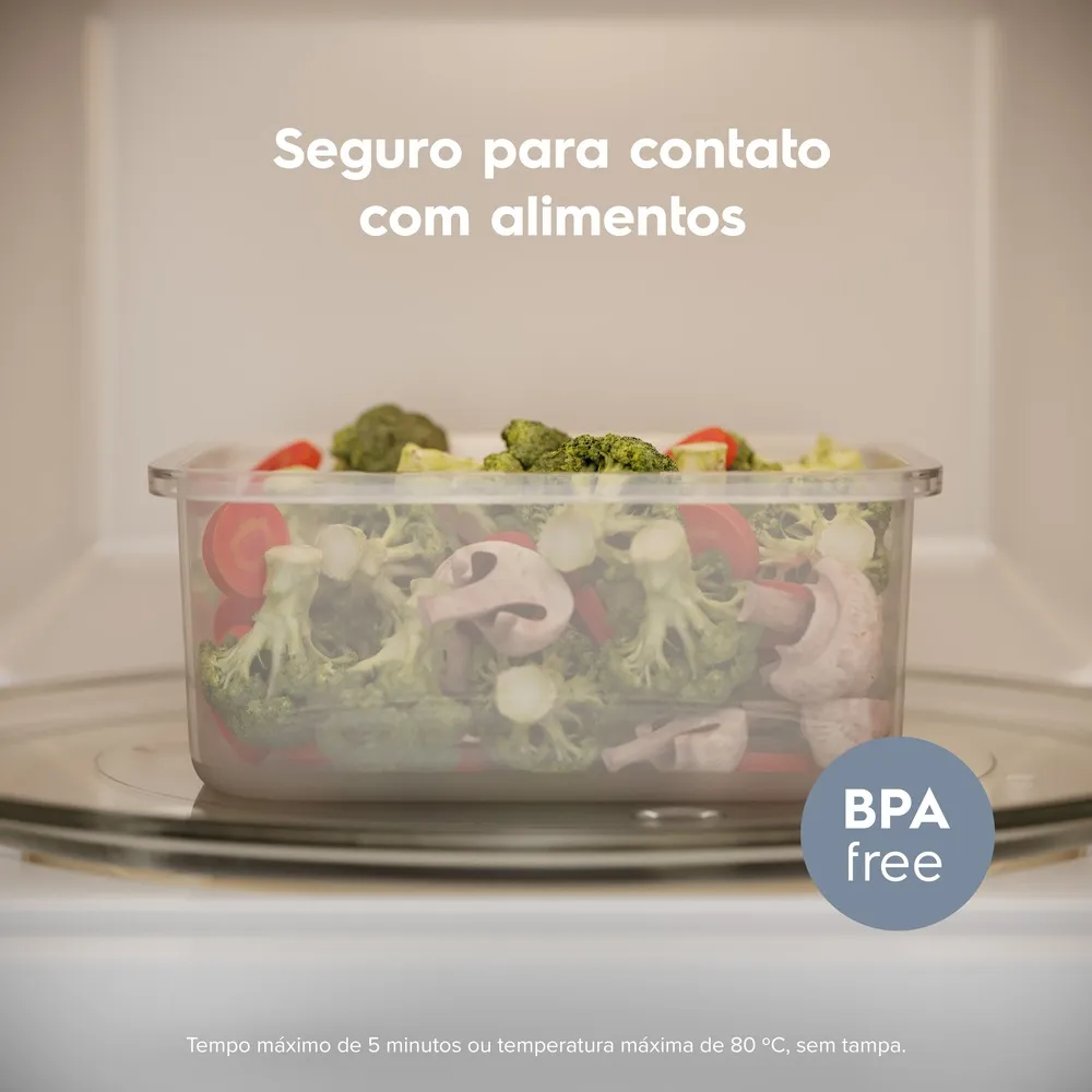Potes Herméticos de Plástico Electrolux Cinza 6 Unidades Empilháveis Modulares