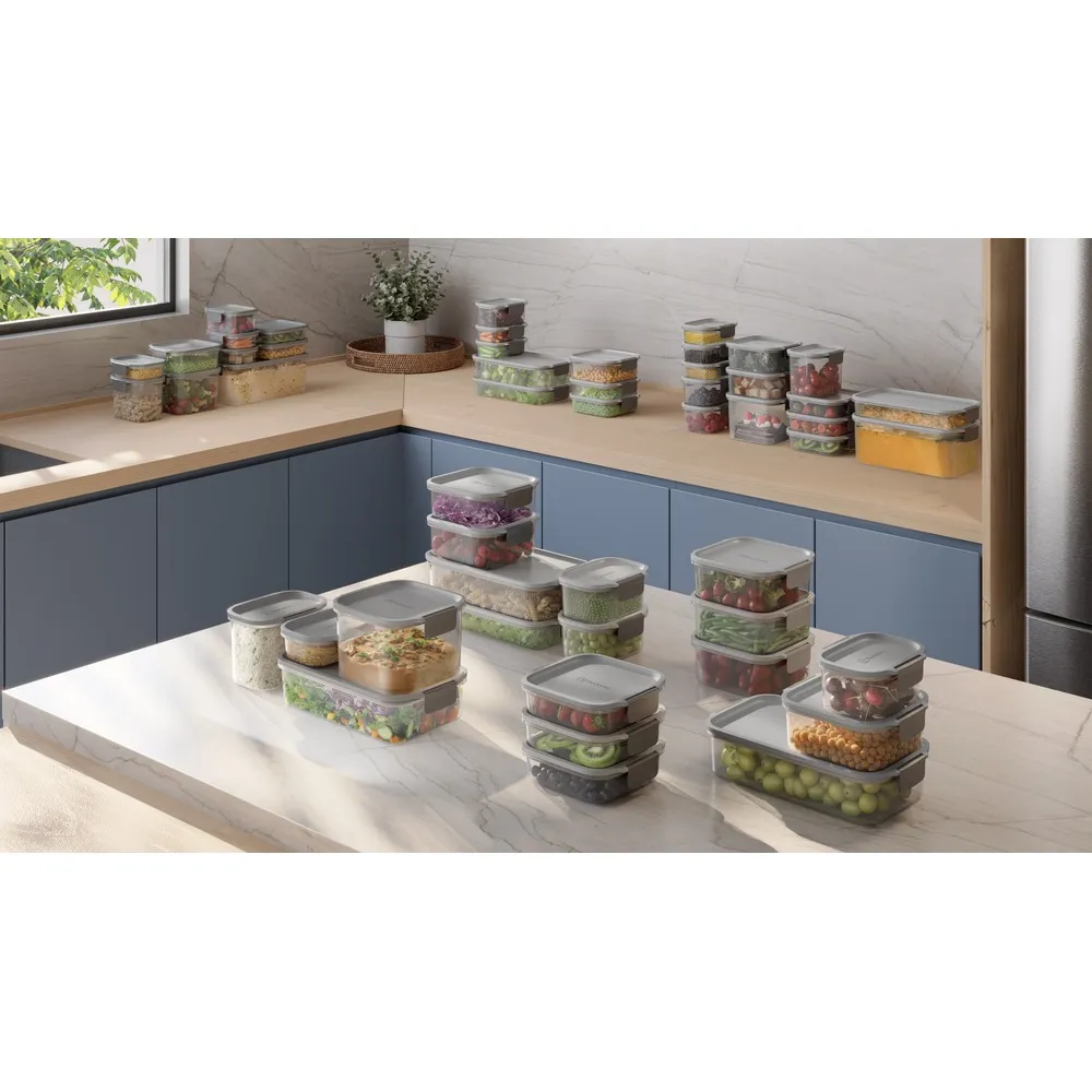 Potes Herméticos de Plástico Electrolux Cinza 6 Unidades Empilháveis Modulares