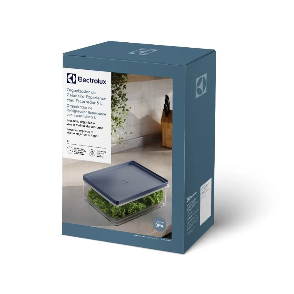 Kit 2 Organizadores de Geladeira Electrolux Experience com Escorredor 5L