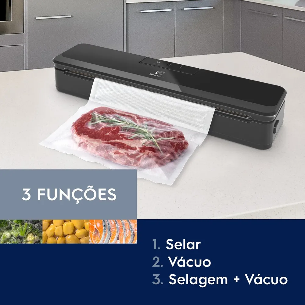 Seladora à vácuo Electrolux portátil Cinza Silenciosa