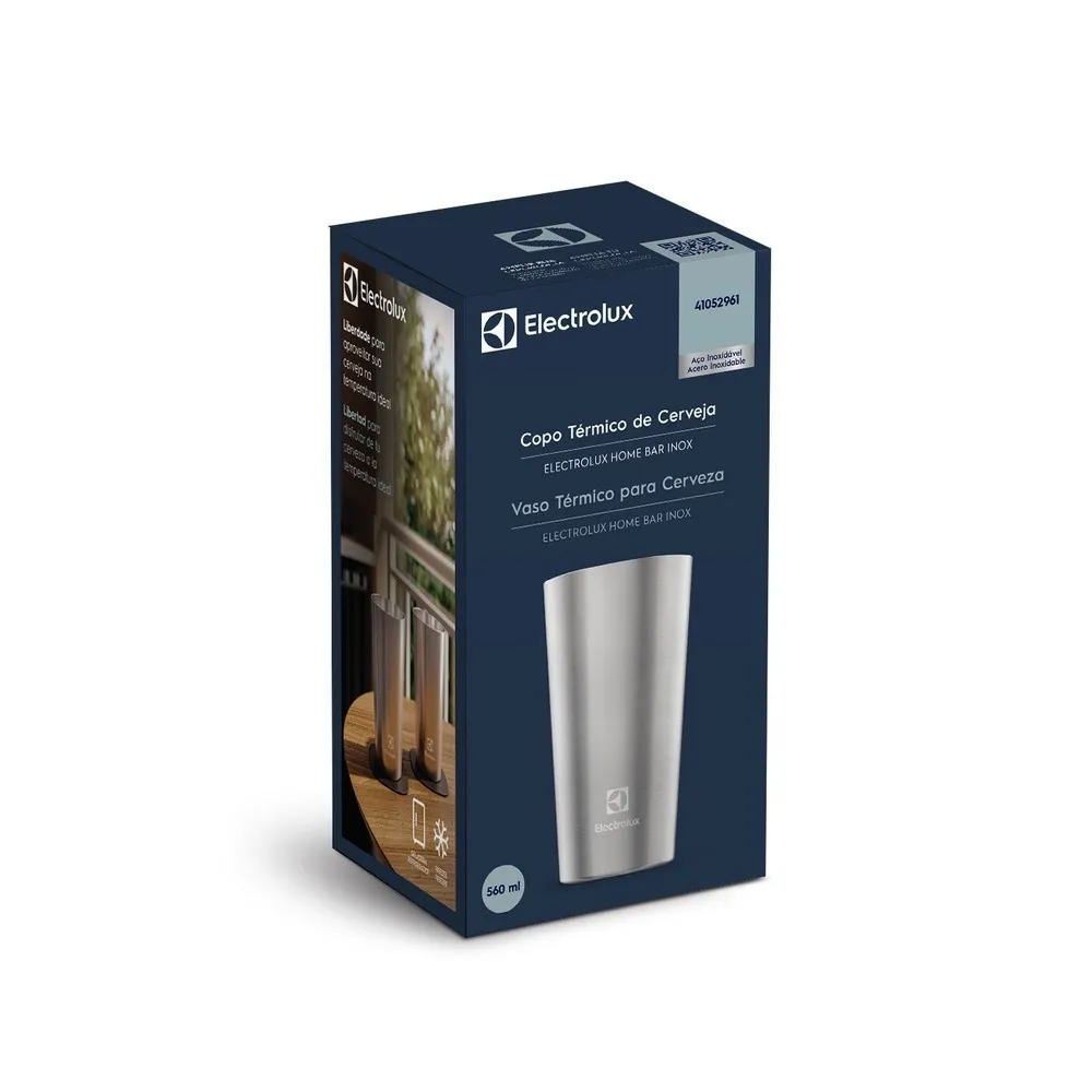 Copo Térmico de Cerveja e Chopp Electrolux Home Bar 560ml Inox